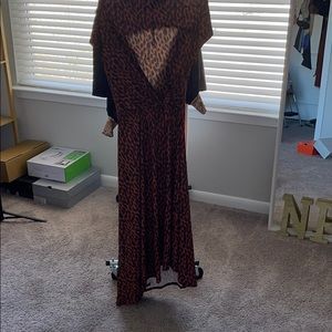 Leopard print black less dress